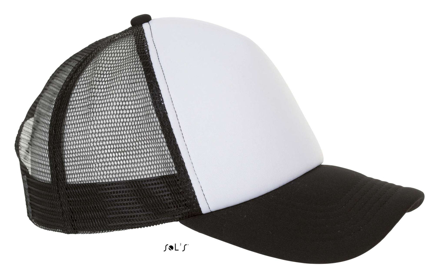 SOL'S BUBBLE - FIVE PANEL MESH CAP - White/Black - Additional