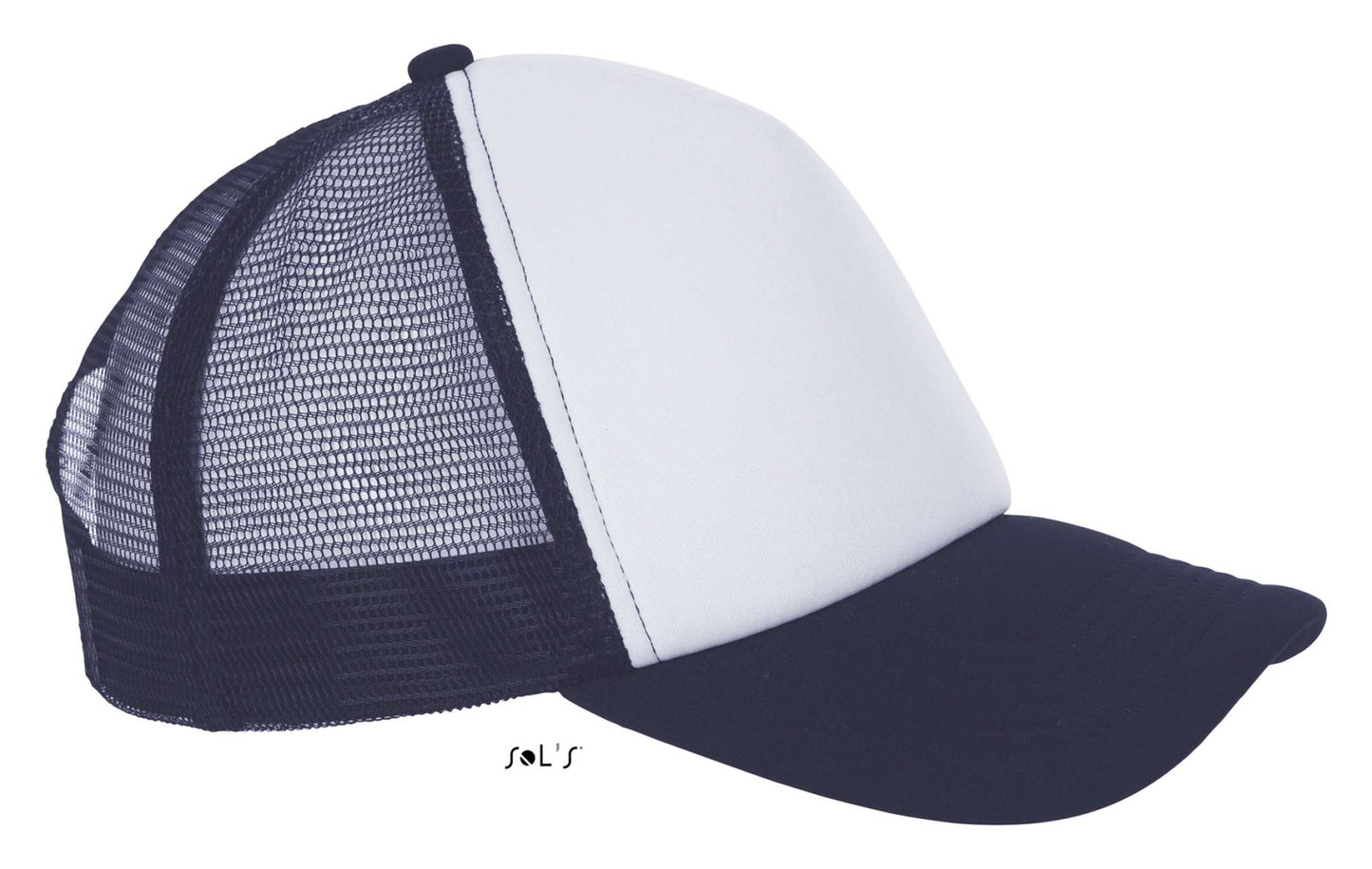 SOL'S BUBBLE - FIVE PANEL MESH CAP - White/French Navy - Additional