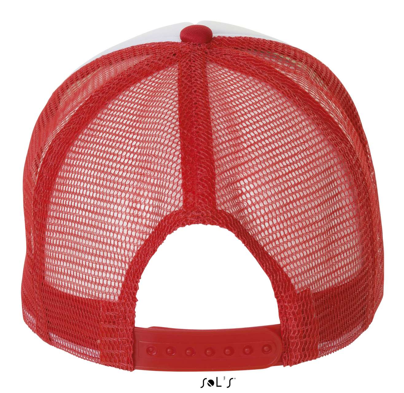 SOL'S BUBBLE - FIVE PANEL MESH CAP - White/Red - Additional