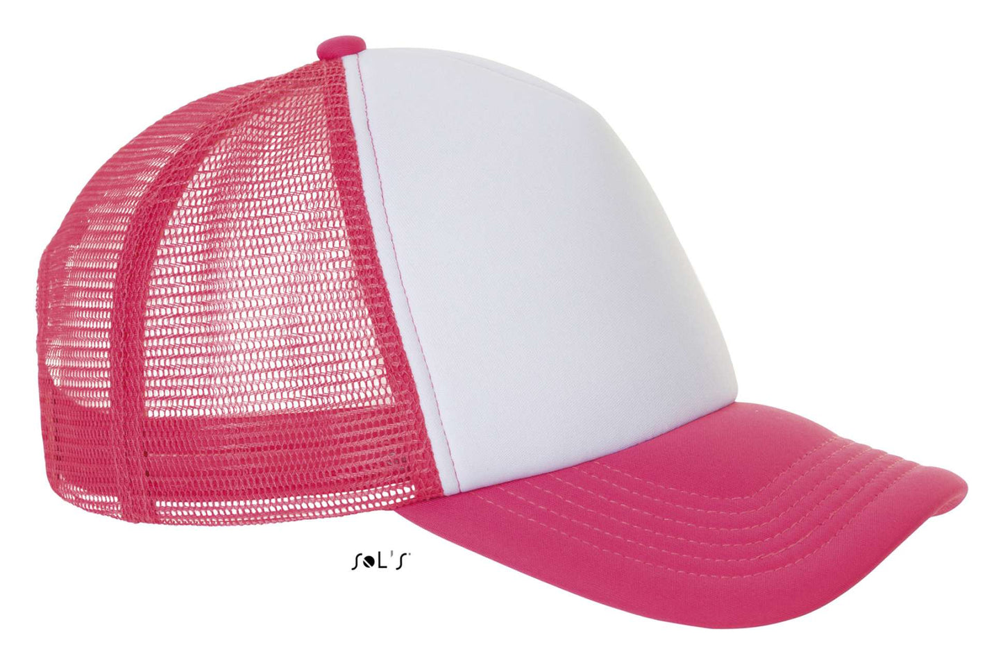 SOL'S BUBBLE - FIVE PANEL MESH CAP - White/Neon Coral - Additional
