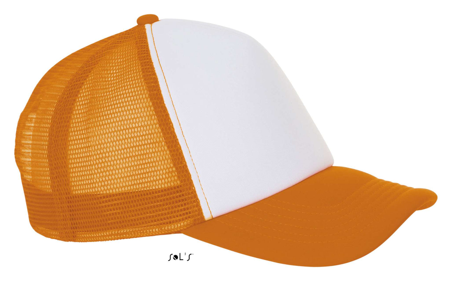 SOL'S BUBBLE - FIVE PANEL MESH CAP - White/Neon Orange - Additional