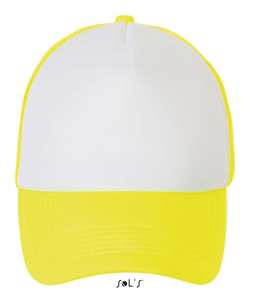 SOL'S BUBBLE - FIVE PANEL MESH CAP - White/Neon Yellow - Main