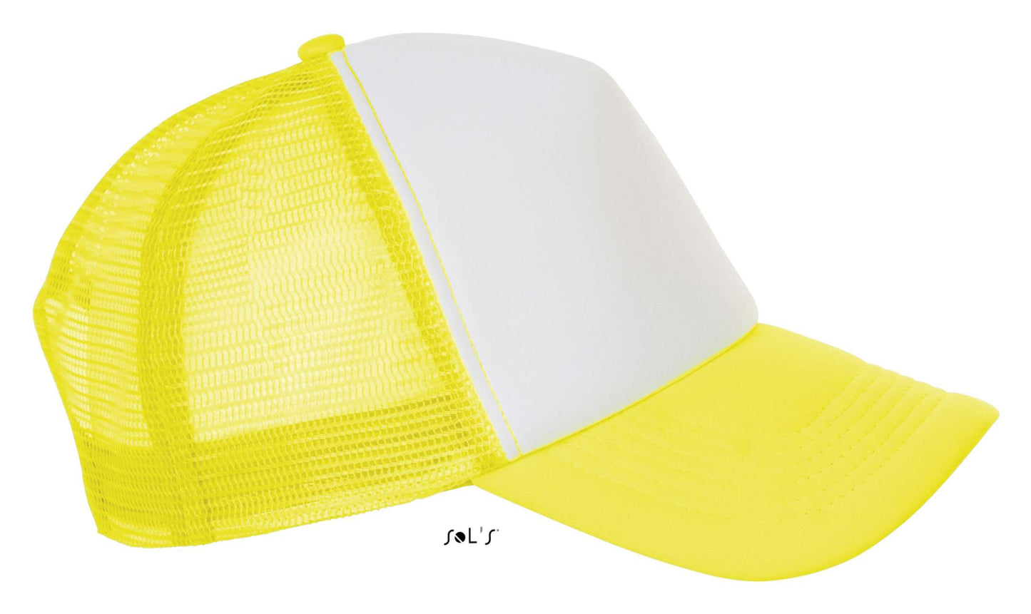 SOL'S BUBBLE - FIVE PANEL MESH CAP - White/Neon Yellow - Additional