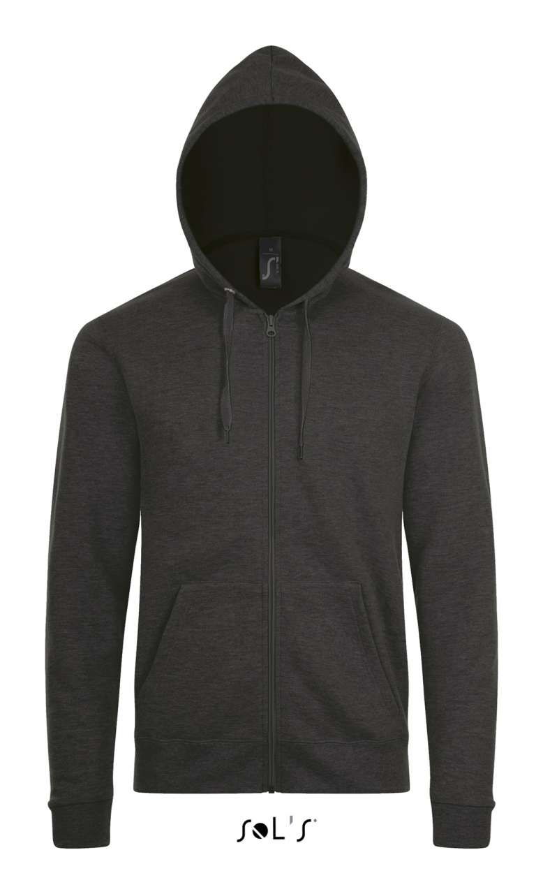 SOL'S STONE - UNISEX ZIP HOODIE - Charcoal Melange - Main