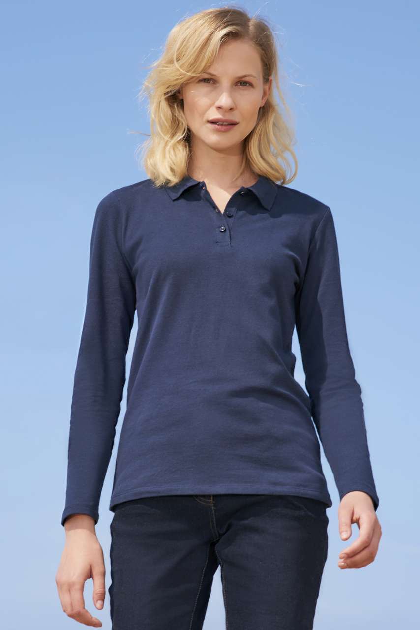SOL'S PERFECT LSL WOMEN - LONG-SLEEVE PIQUÉ POLO SHIRT - Apple Green - modelimageurl