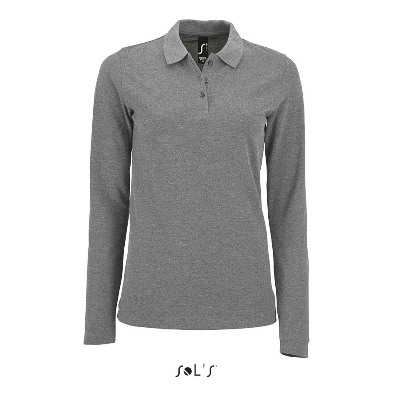 SOL'S PERFECT LSL WOMEN - LONG-SLEEVE PIQUÉ POLO SHIRT - Grey Melange - colorimageurl