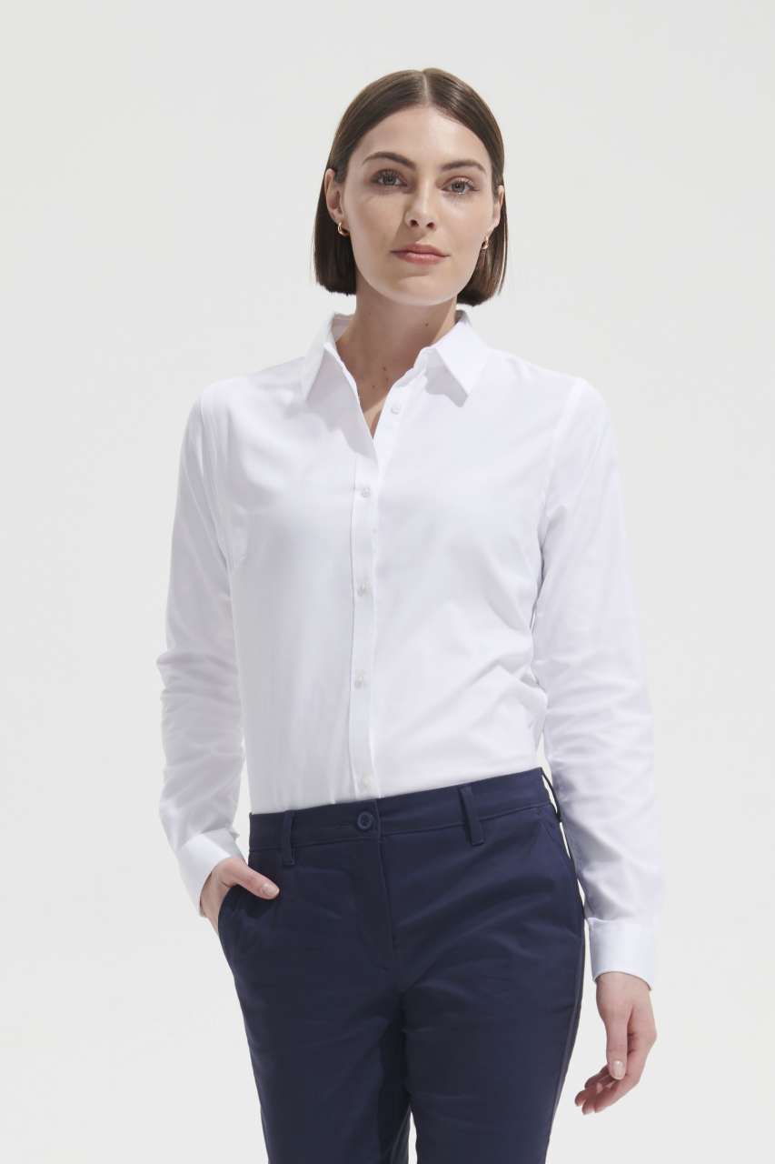 SOL'S BRODY WOMEN - HERRINGBONE SHIRT - Sky Blue - modelimageurl