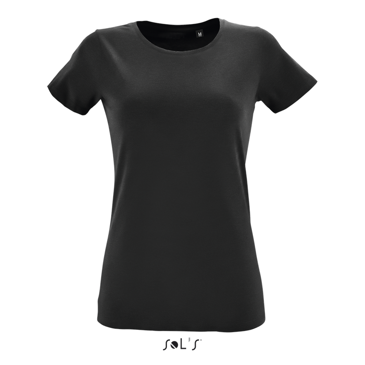 SOL'S REGENT FIT WOMEN ROUND COLLAR FITTED T-SHIRT - Deep Black - colorimageurl