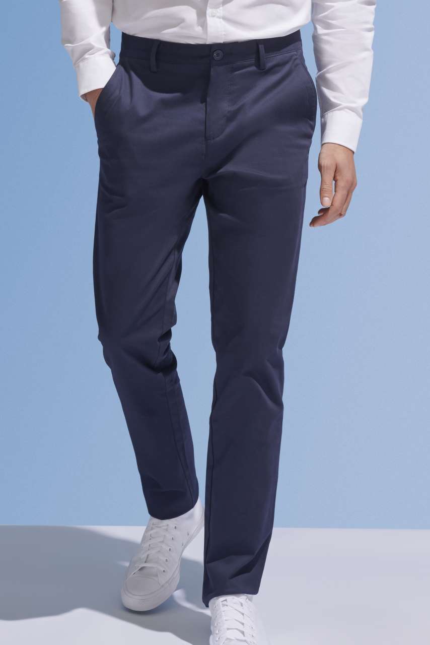SOL'S JARED MEN - SATIN STRETCH TROUSERS - Black - modelimageurl