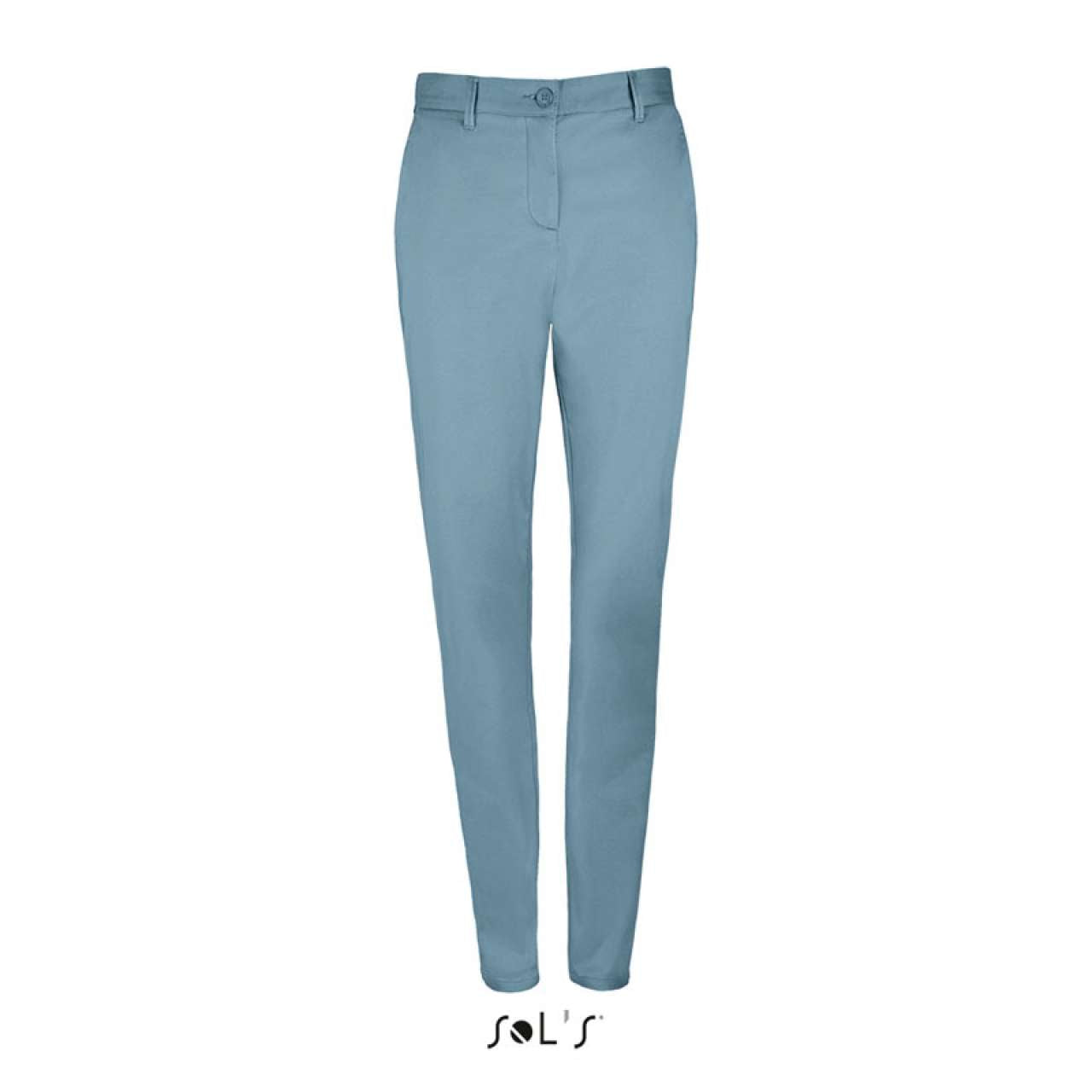 SOL'S JARED WOMEN - SATIN STRETCH TROUSERS - Creamy Dark Blue - colorimageurl