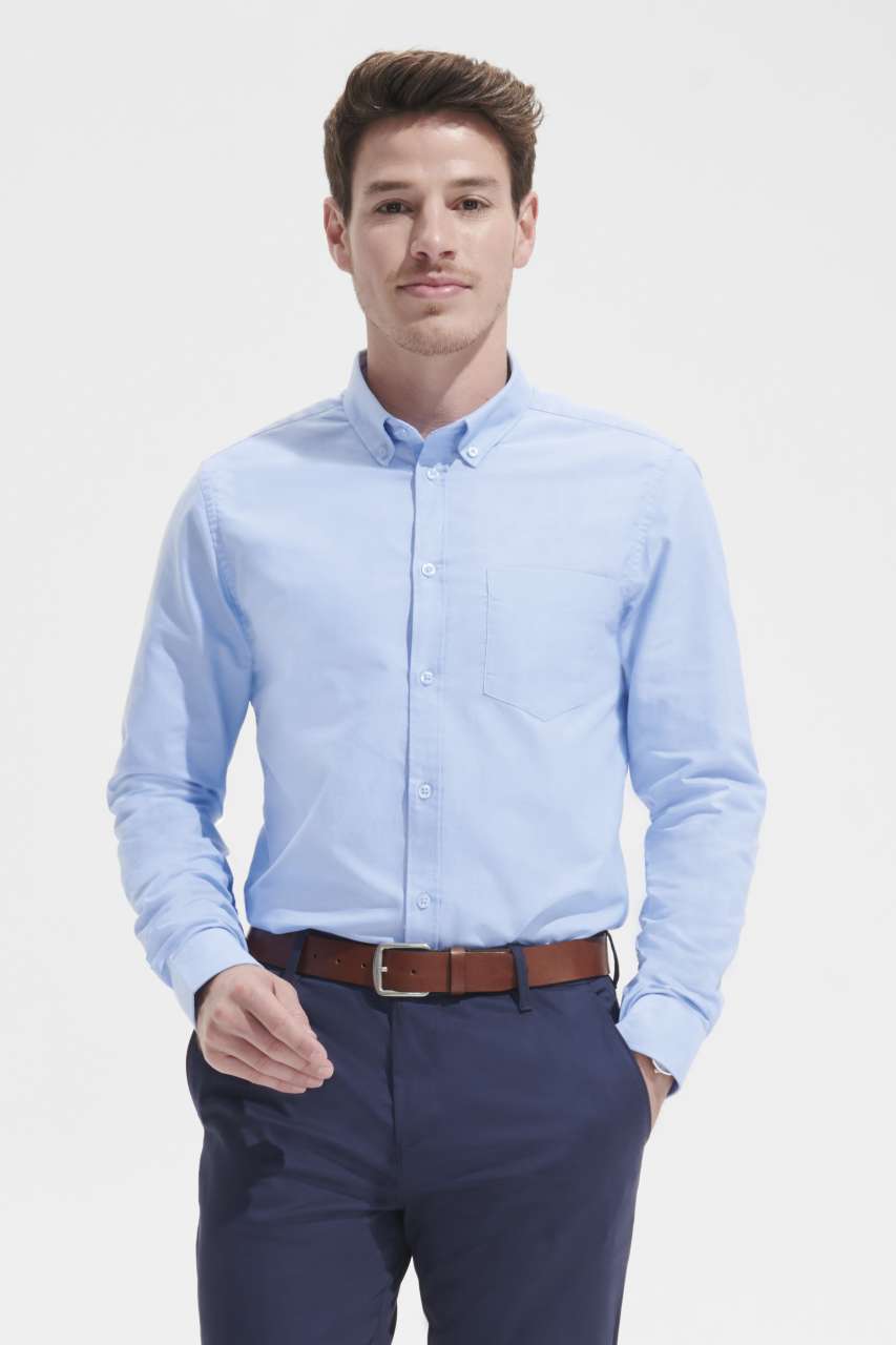 SOL'S BOSTON FIT - LONG SLEEVE OXFORD MEN'S SHIRT - Sky Blue - modelimageurl