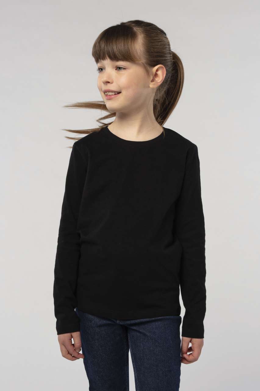 SOL'S IMPERIAL LSL KIDS' - LONG SLEEVE T-SHIRT - Deep Black - modelimageurl
