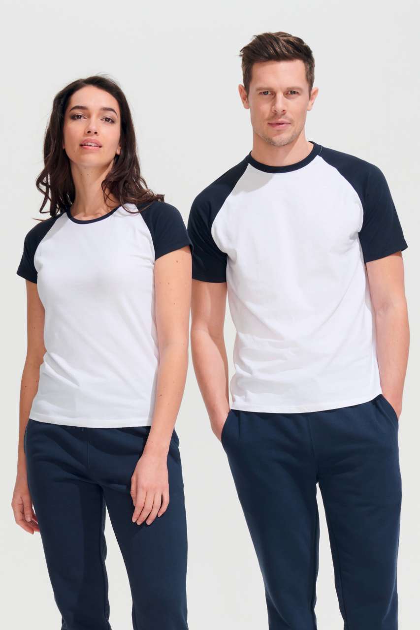 SOL'S FUNKY - MEN'S 2-COLOUR RAGLAN SLEEVES T-SHIRT - White/Black - Additional
