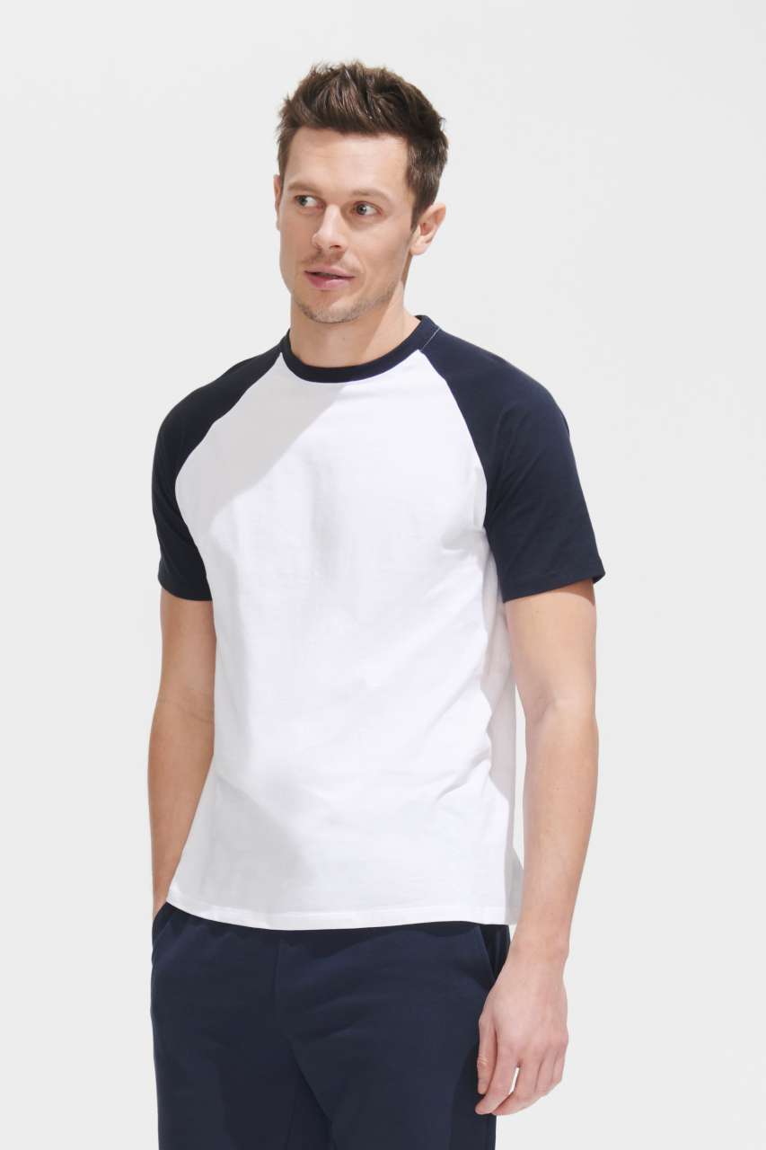 SOL'S FUNKY - MEN'S 2-COLOUR RAGLAN SLEEVES T-SHIRT - White/Black - Main