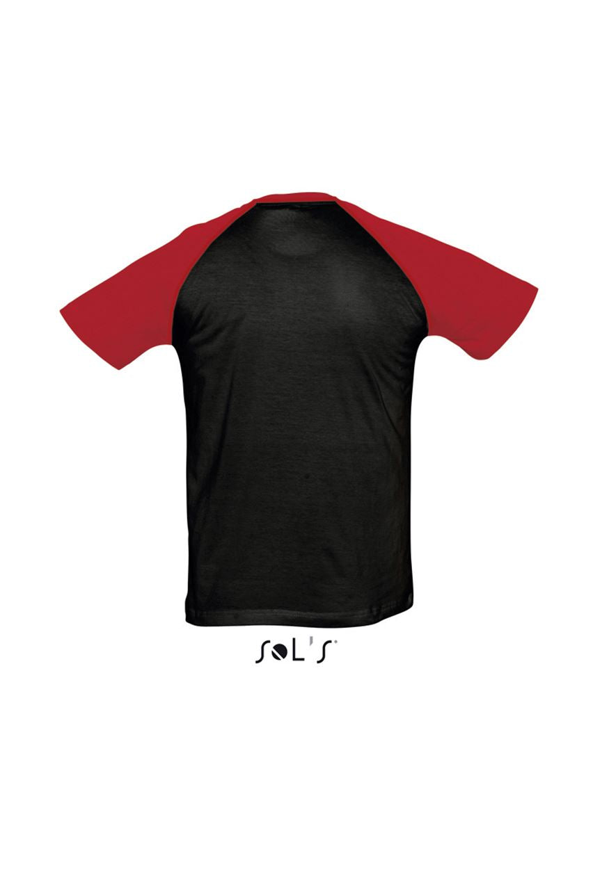 SOL'S FUNKY - MEN'S 2-COLOUR RAGLAN SLEEVES T-SHIRT - Black/Red - Additional