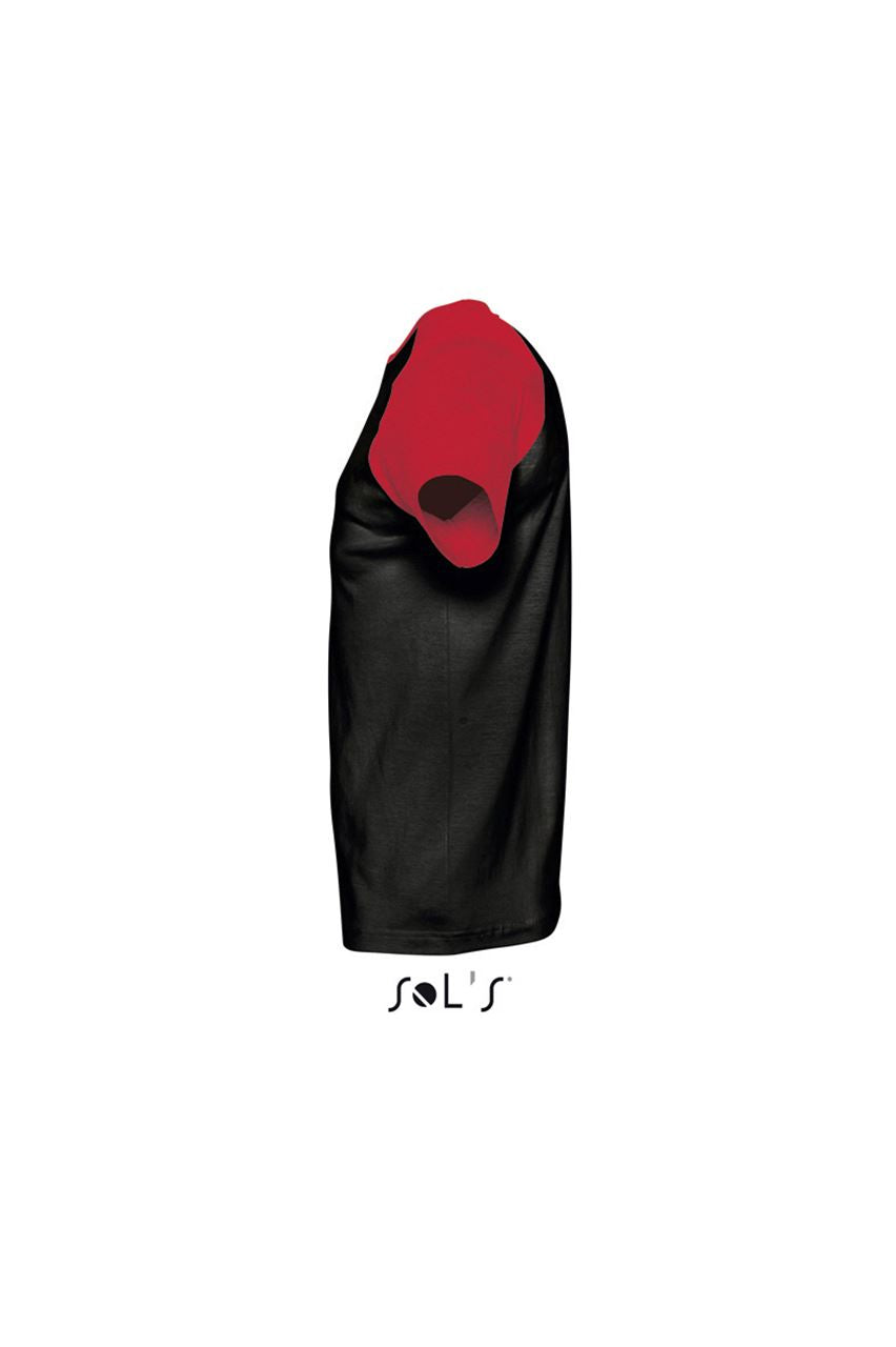 SOL'S FUNKY - MEN'S 2-COLOUR RAGLAN SLEEVES T-SHIRT - Black/Red - Additional