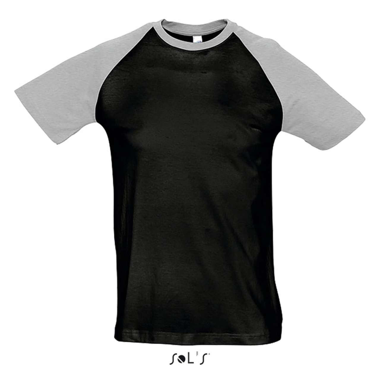 SOL'S FUNKY - MEN'S 2-COLOUR RAGLAN SLEEVES T-SHIRT - Black/Grey Melange - Main