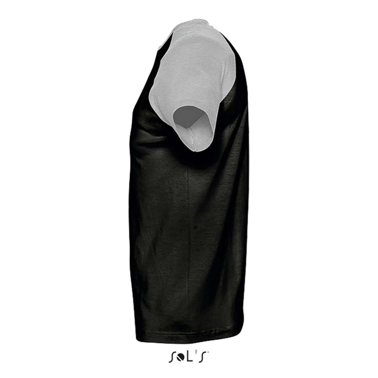 SOL'S FUNKY - MEN'S 2-COLOUR RAGLAN SLEEVES T-SHIRT - Black/Grey Melange - Additional
