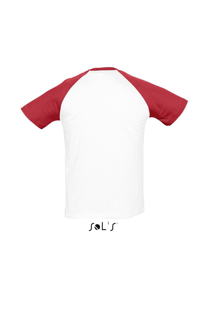 SOL'S FUNKY - MEN'S 2-COLOUR RAGLAN SLEEVES T-SHIRT - White/Red - Additional