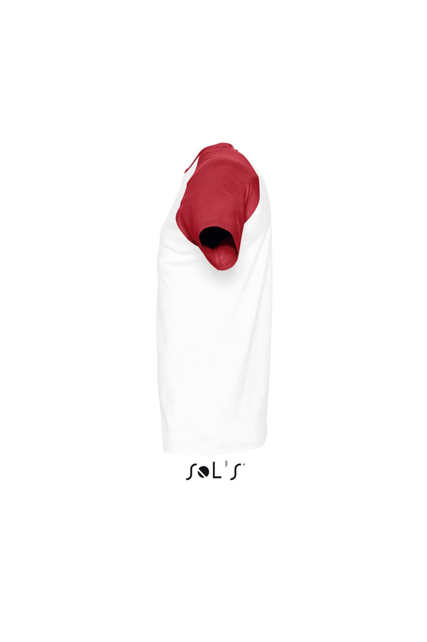 SOL'S FUNKY - MEN'S 2-COLOUR RAGLAN SLEEVES T-SHIRT - White/Red - Additional