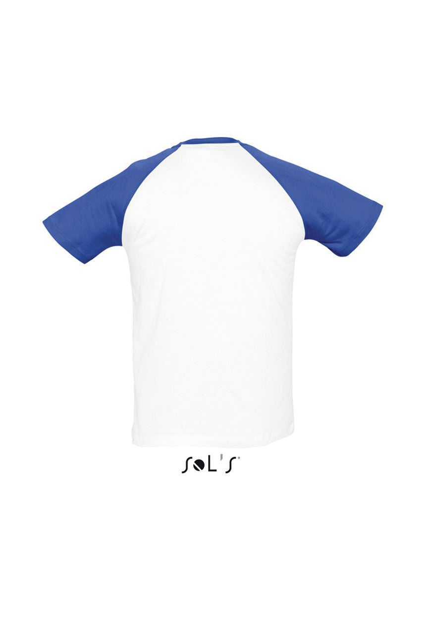 SOL'S FUNKY - MEN'S 2-COLOUR RAGLAN SLEEVES T-SHIRT - White/Royal Blue - Additional