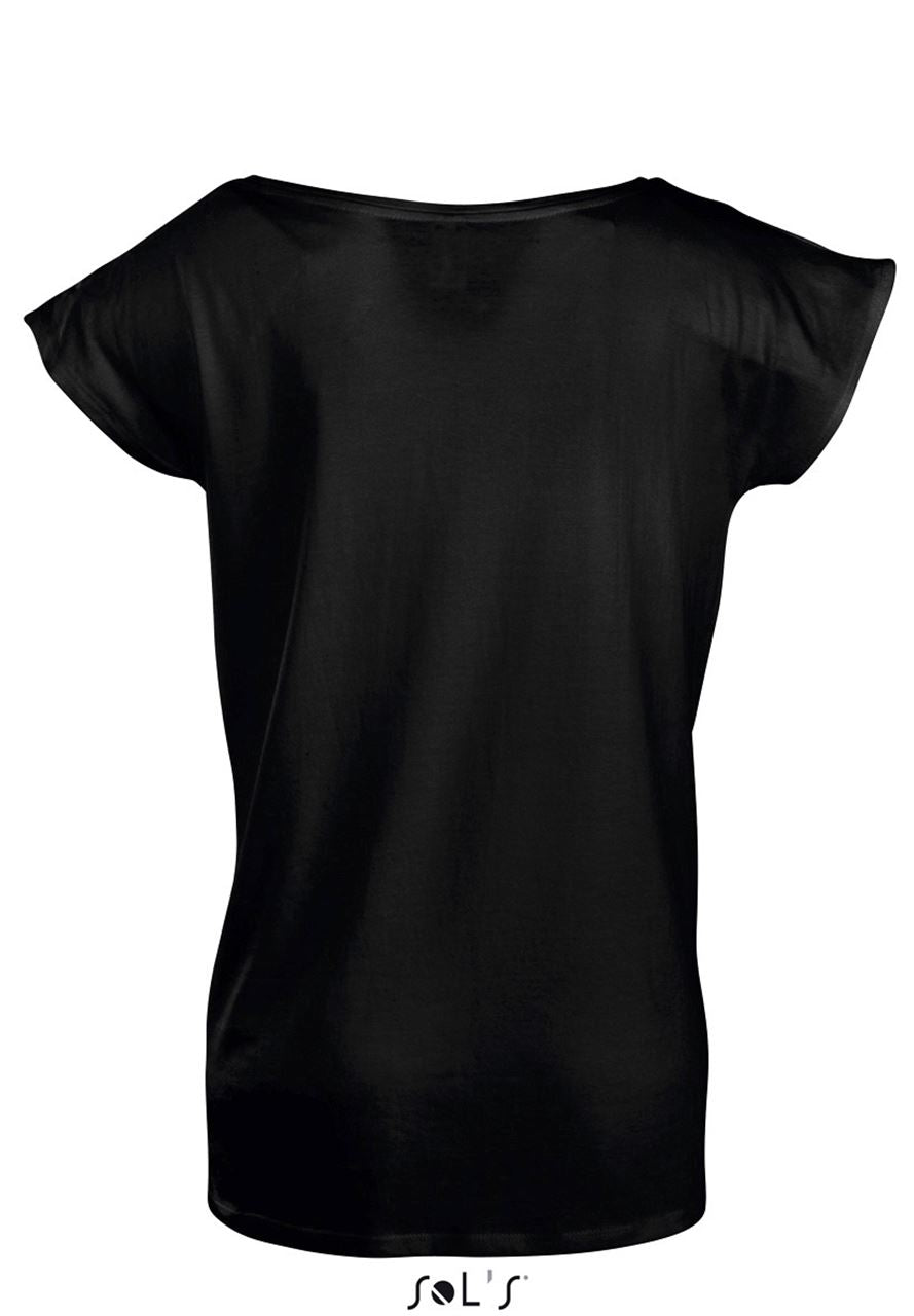 SOL'S MARYLIN - WOMEN’S SHORT SLEEVE LONG KIMONO T-SHIRT - Deep Black - Additional