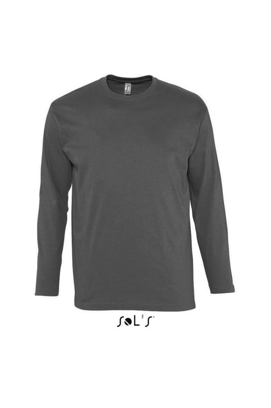 SOL'S MONARCH - MEN'S ROUND COLLAR LONG SLEEVE T-SHIRT - Dark Grey - Main