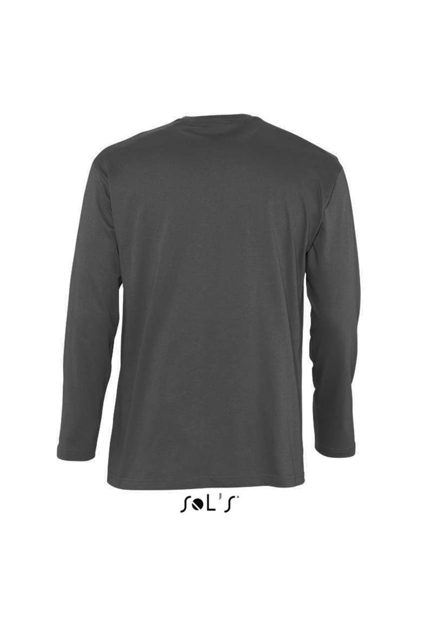 SOL'S MONARCH - MEN'S ROUND COLLAR LONG SLEEVE T-SHIRT - Dark Grey - Additional
