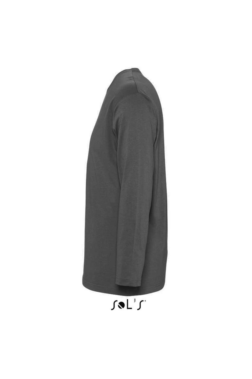SOL'S MONARCH - MEN'S ROUND COLLAR LONG SLEEVE T-SHIRT - Dark Grey - Additional