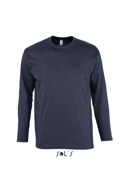 SOL'S MONARCH - MEN'S ROUND COLLAR LONG SLEEVE T-SHIRT - Navy - Main