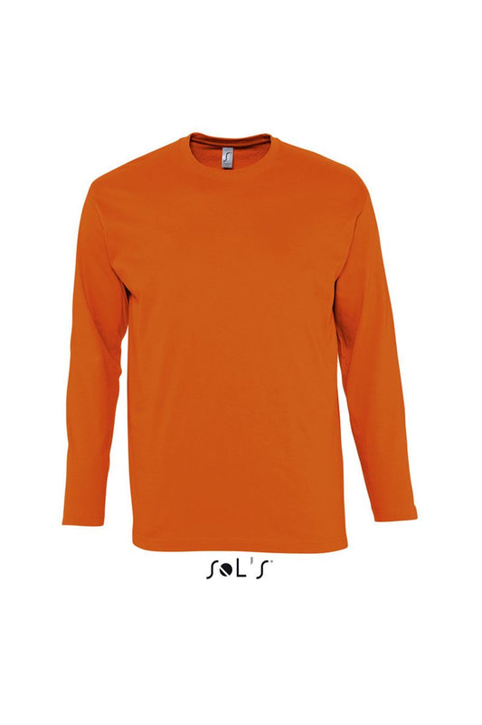 SOL'S MONARCH - MEN'S ROUND COLLAR LONG SLEEVE T-SHIRT - Orange - Main