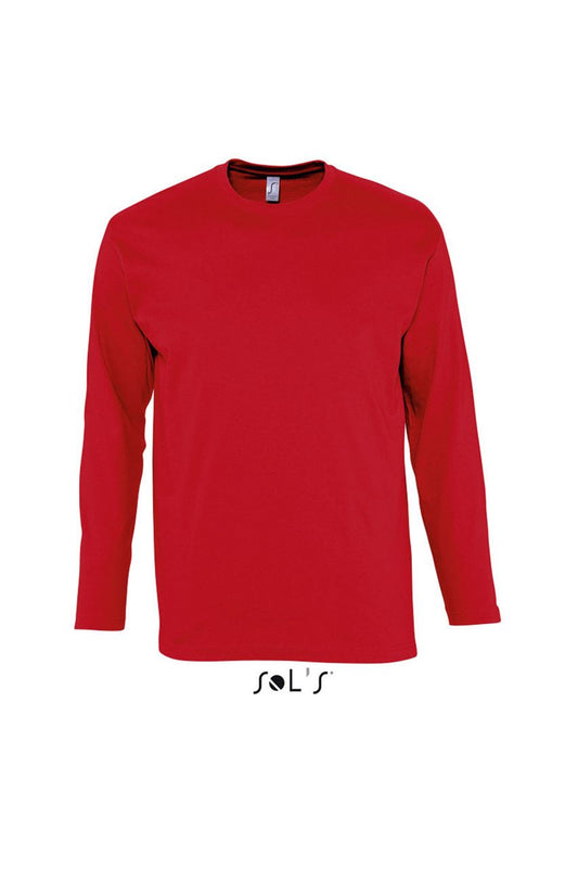 SOL'S MONARCH - MEN'S ROUND COLLAR LONG SLEEVE T-SHIRT - Red - Main