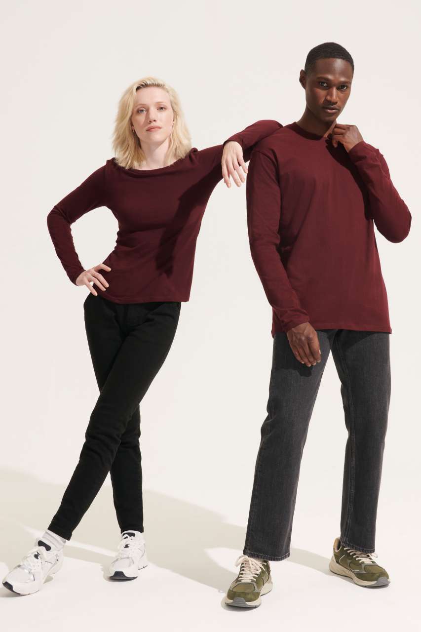 SOL'S MAJESTIC - WOMEN'S ROUND COLLAR LONG SLEEVE T-SHIRT - Deep Black - Additional