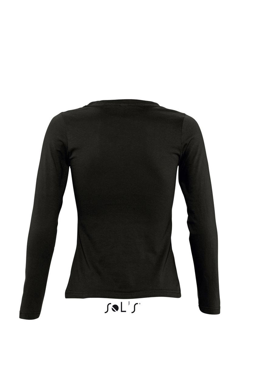 SOL'S MAJESTIC - WOMEN'S ROUND COLLAR LONG SLEEVE T-SHIRT - Deep Black - Additional