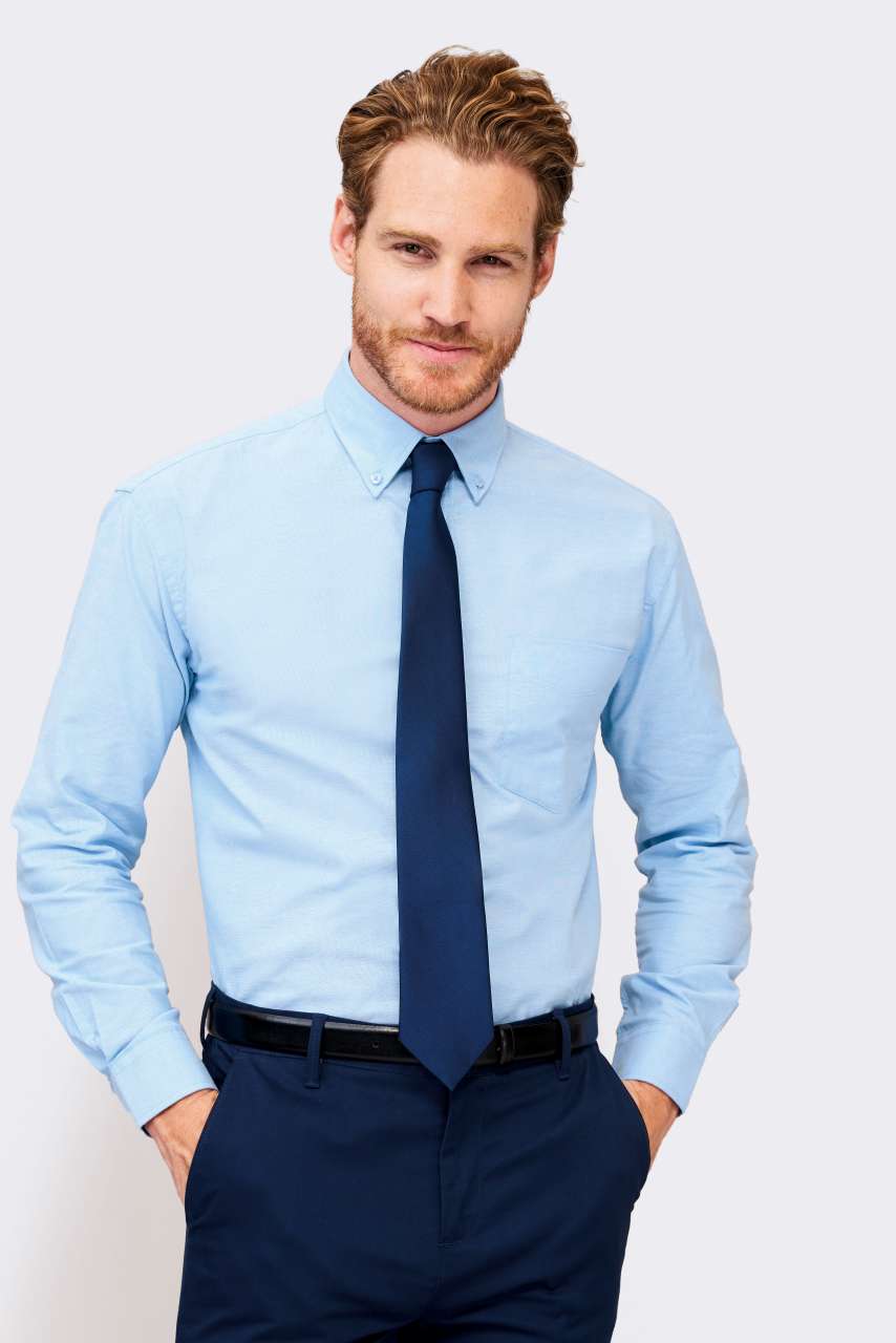 SOL'S BOSTON - LONG SLEEVE OXFORD MEN'S SHIRT - Black - Model
