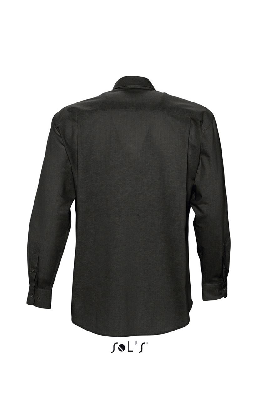 SOL'S BOSTON - LONG SLEEVE OXFORD MEN'S SHIRT - Black - Additional