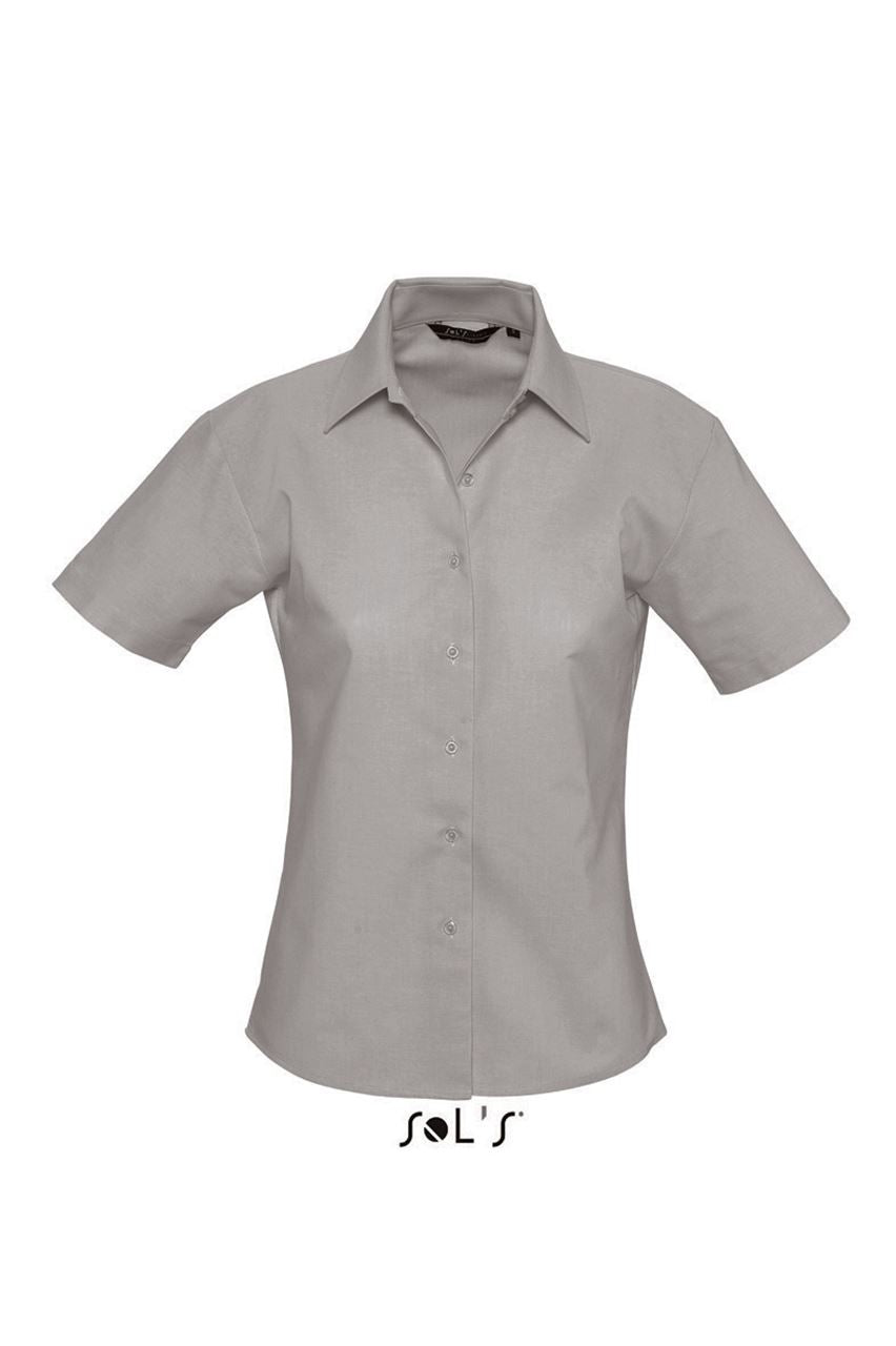 SOL'S ELITE - SHORT SLEEVE OXFORD WOMEN'S SHIRT - Silver - Main