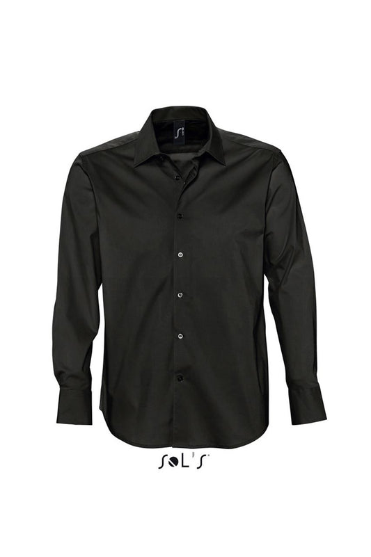 SOL'S BRIGHTON - LONG SLEEVE STRETCH MEN'S SHIRT - Black - Main