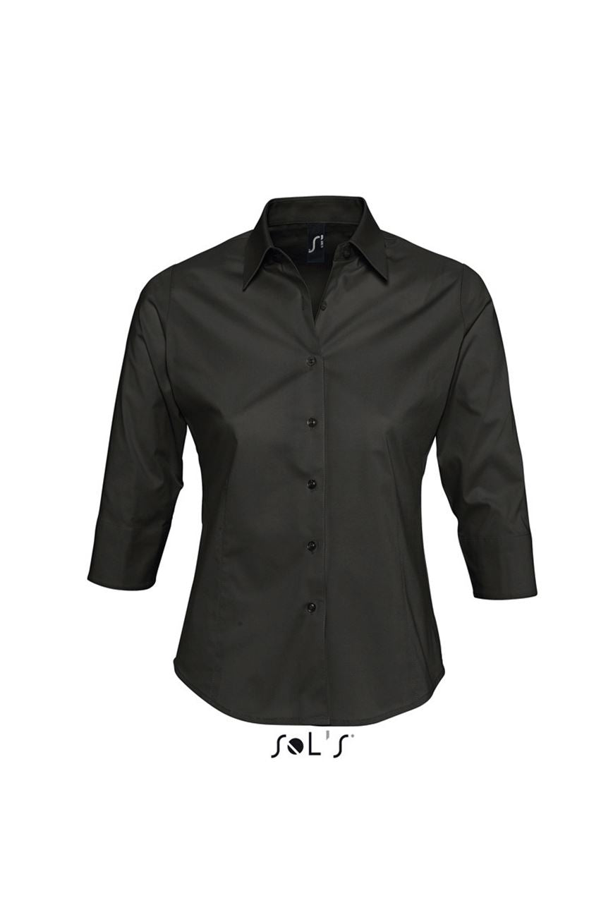 SOL'S EFFECT - 3/4 SLEEVE STRETCH WOMEN'S SHIRT - Black - Main