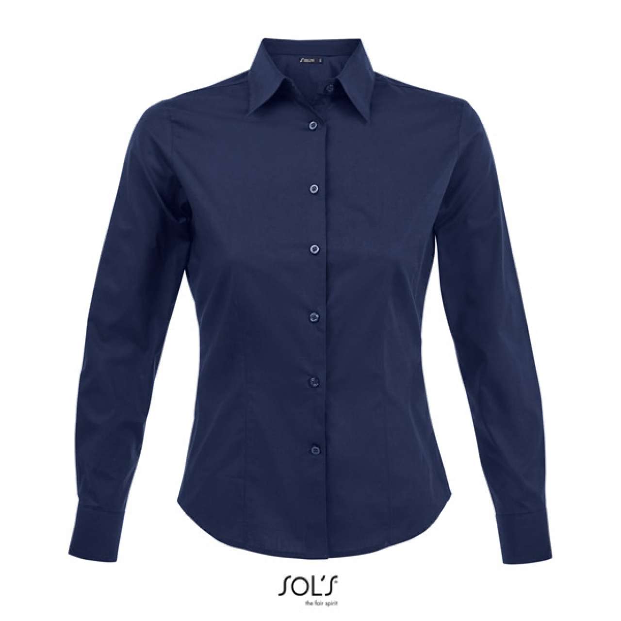 SOL'S EDEN - LONG SLEEVE STRETCH WOMEN'S SHIRT - Dark Blue - Main