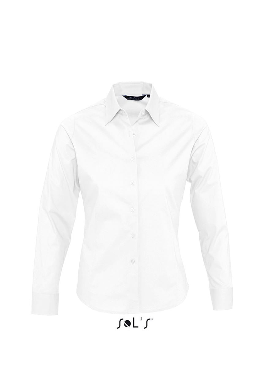 SOL'S EDEN - LONG SLEEVE STRETCH WOMEN'S SHIRT - White - Main