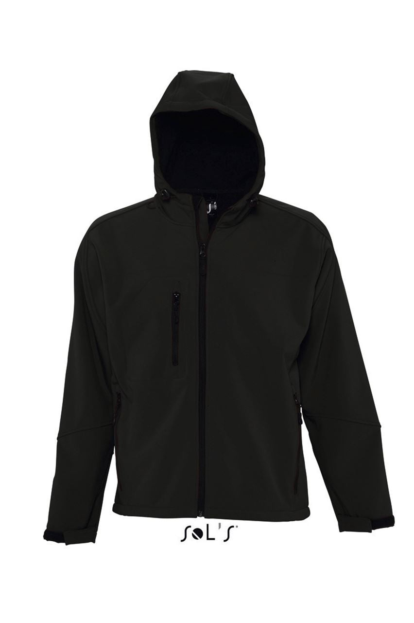 SOL'S REPLAY MEN - HOODED SOFTSHELL - Black - Main