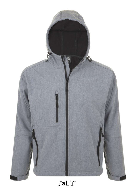 SOL'S REPLAY MEN - HOODED SOFTSHELL - Grey Melange - Main