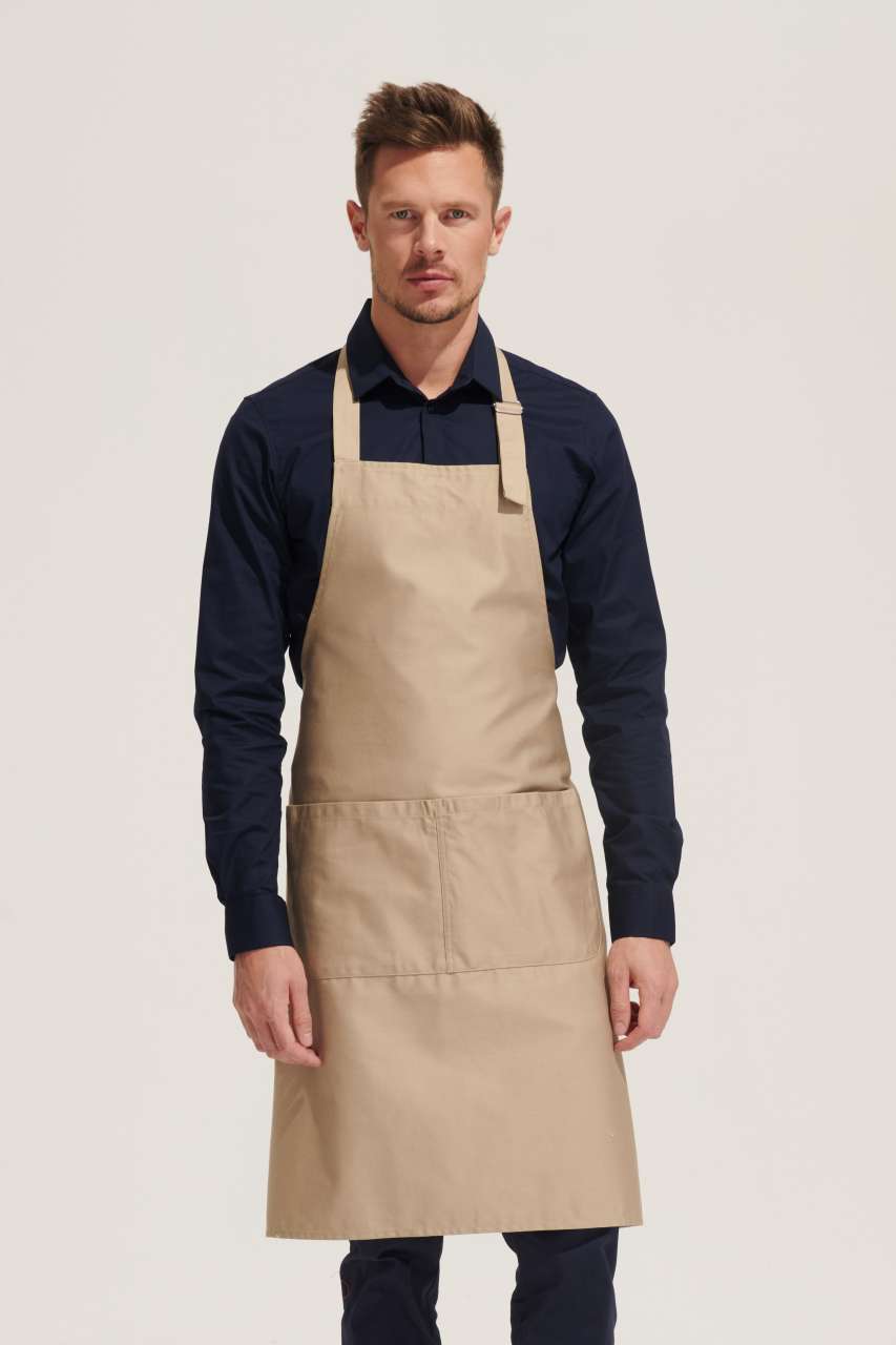 SOL'S GALA - LONG APRON WITH POCKETS - Black - Model