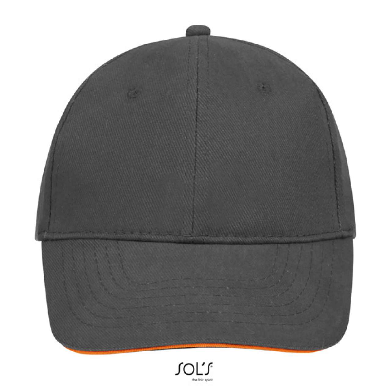 SOL'S BUFFALO - SIX PANEL CAP - Dark Grey/Orange - Additional