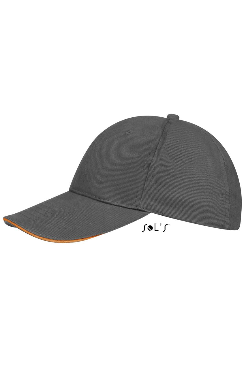SOL'S BUFFALO - SIX PANEL CAP - Dark Grey/Orange - Additional