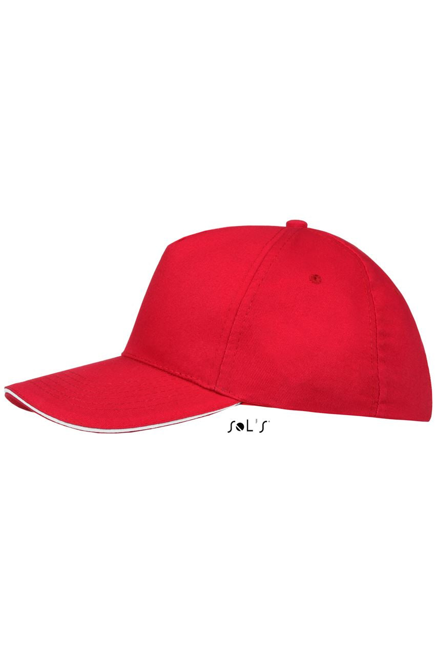 SOL'S SUNNY - FIVE PANEL CAP - Red/White - Additional