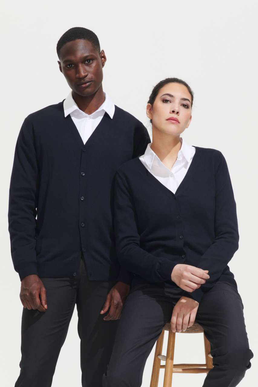 SOL'S GOLDEN MEN - V-NECK KNITTED CARDIGAN - Navy - Additional