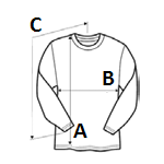 SOFTSTYLE® MIDWEIGHT FLEECE ADULT CREWNECK - Black size chart