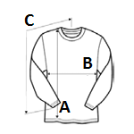 ULTRA COTTON™ ADULT LONG SLEEVE T-SHIRT - Black size chart